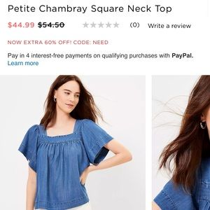 Chambray LOFT top NWT